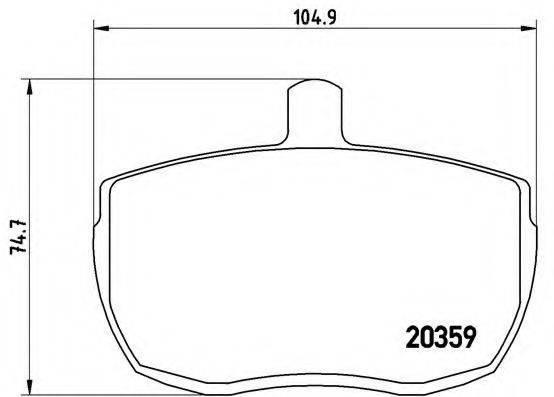 Комплект гальмівних колодок, дискове гальмо BREMBO P A6 001