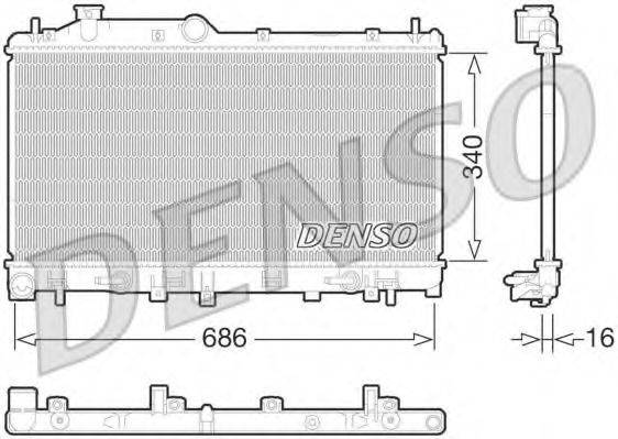 Радіатор, охолодження двигуна DENSO DRM36015