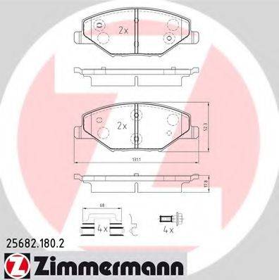 Комплект гальмівних колодок, дискове гальмо ZIMMERMANN 25682.180.2