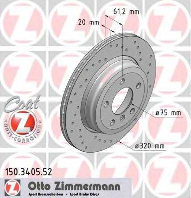 гальмівний диск ZIMMERMANN 150.3405.52