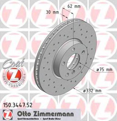 гальмівний диск ZIMMERMANN 150.3447.52