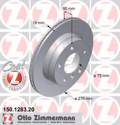 гальмівний диск ZIMMERMANN 150.1283.20