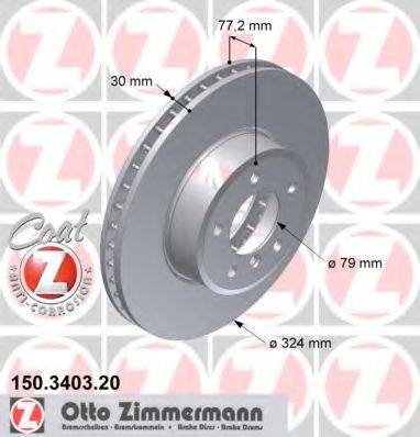 гальмівний диск ZIMMERMANN 150.3403.20