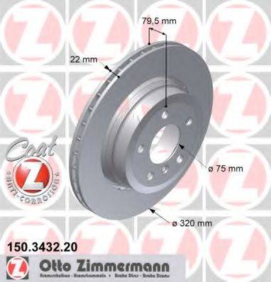 гальмівний диск ZIMMERMANN 150.3432.20