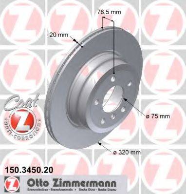 гальмівний диск ZIMMERMANN 150.3450.20