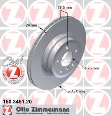 гальмівний диск ZIMMERMANN 150.3451.20