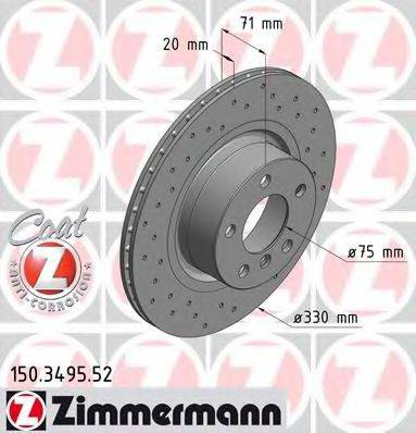 гальмівний диск ZIMMERMANN 150.3495.52