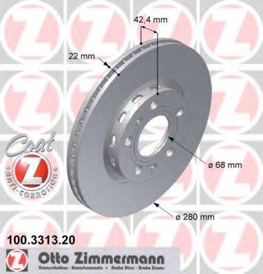 гальмівний диск ZIMMERMANN 100.3313.20