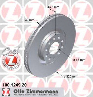 гальмівний диск ZIMMERMANN 100.1249.20