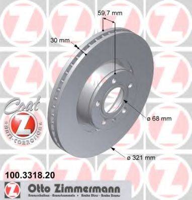 гальмівний диск ZIMMERMANN 100.3318.20