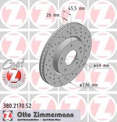 гальмівний диск ZIMMERMANN 380.2170.52