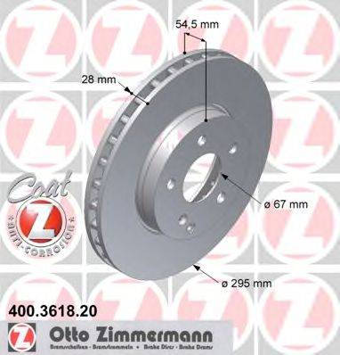 гальмівний диск ZIMMERMANN 400.3618.20