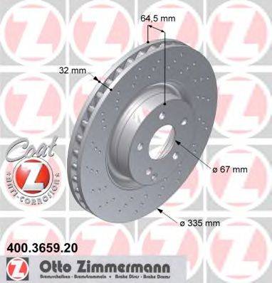 гальмівний диск ZIMMERMANN 400.3659.20