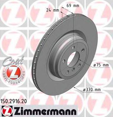 гальмівний диск ZIMMERMANN 150.2916.20