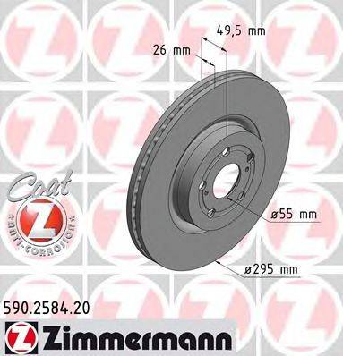 гальмівний диск ZIMMERMANN 590.2584.20