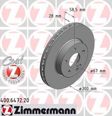 гальмівний диск ZIMMERMANN 400.6472.20