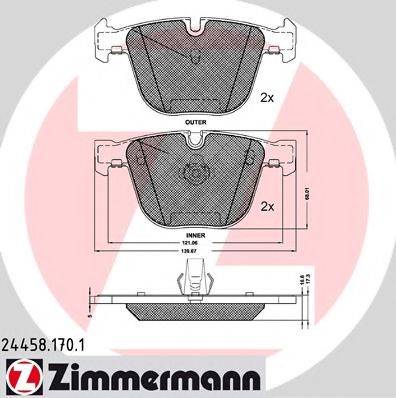 Комплект гальмівних колодок, дискове гальмо ZIMMERMANN 24458.170.1