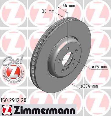 гальмівний диск ZIMMERMANN 150.2912.20