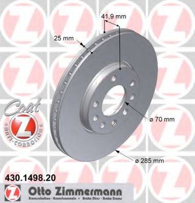 гальмівний диск ZIMMERMANN 430.1498.20