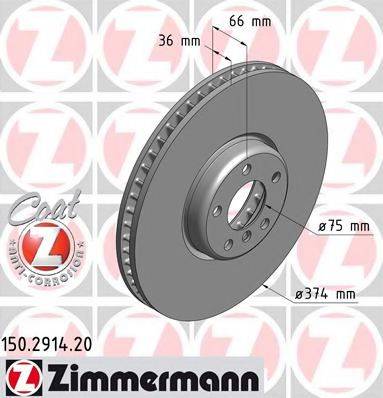 гальмівний диск ZIMMERMANN 150.2914.20