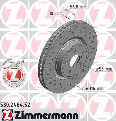 гальмівний диск ZIMMERMANN 530.2464.52