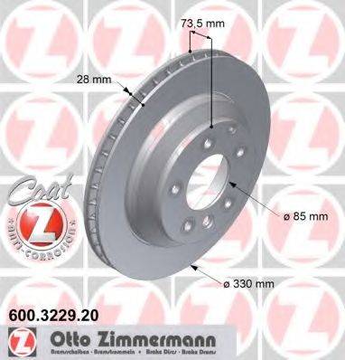 гальмівний диск ZIMMERMANN 600.3229.20