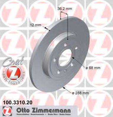 гальмівний диск ZIMMERMANN 100.3310.20