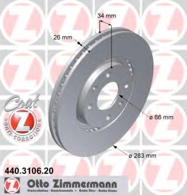 гальмівний диск ZIMMERMANN 440.3106.20