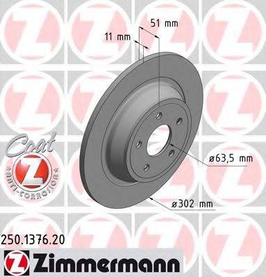 гальмівний диск ZIMMERMANN 250.1376.20