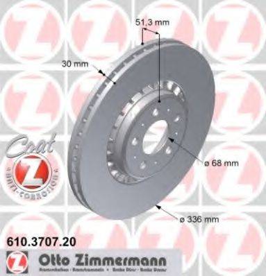 гальмівний диск ZIMMERMANN 610.3707.20