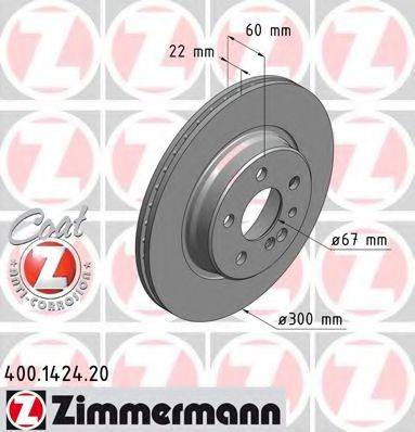 гальмівний диск ZIMMERMANN 400.1424.20