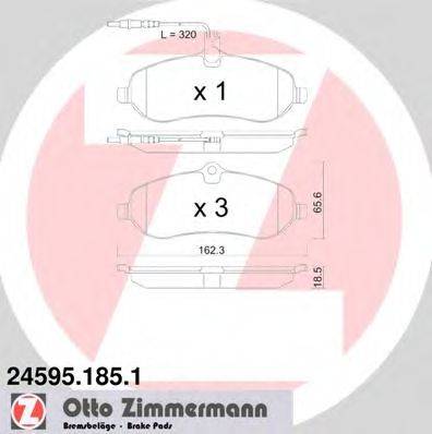 Комплект гальмівних колодок, дискове гальмо ZIMMERMANN 24595.185.1