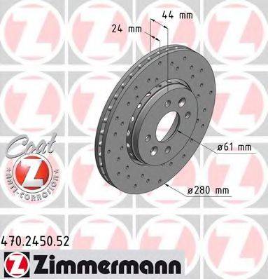 гальмівний диск ZIMMERMANN 470.2450.52