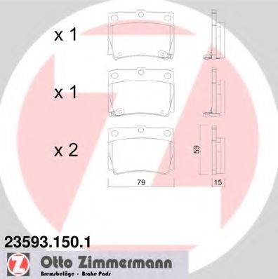 Комплект гальмівних колодок, дискове гальмо ZIMMERMANN 23593.150.1