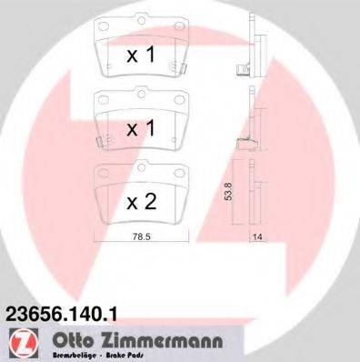 Комплект гальмівних колодок, дискове гальмо ZIMMERMANN 23656.140.1