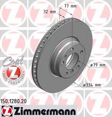 гальмівний диск ZIMMERMANN 150.1280.20