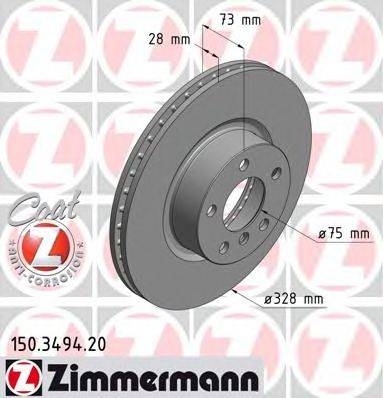 гальмівний диск ZIMMERMANN 150.3494.20