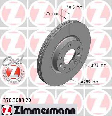 гальмівний диск ZIMMERMANN 370.3083.20