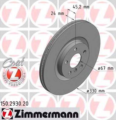 гальмівний диск ZIMMERMANN 150.2930.20