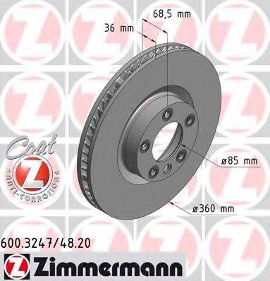 гальмівний диск ZIMMERMANN 600.3248.20