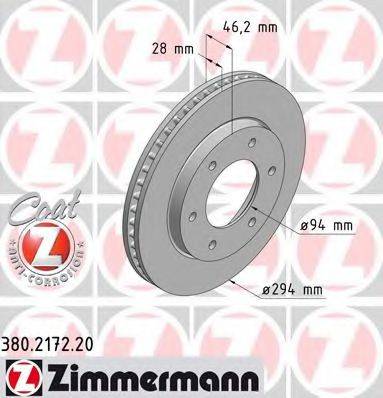 гальмівний диск ZIMMERMANN 380.2172.20