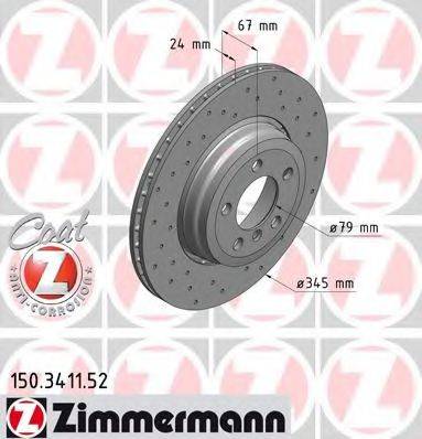 гальмівний диск ZIMMERMANN 150.3411.52