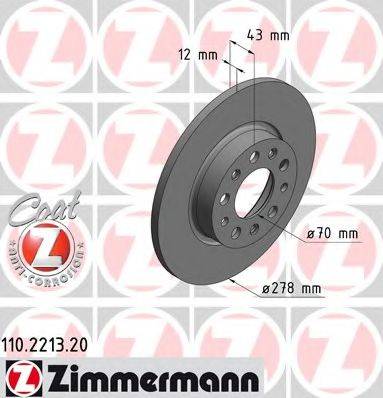 гальмівний диск ZIMMERMANN 110.2213.20