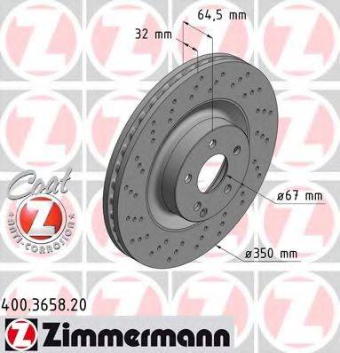 гальмівний диск ZIMMERMANN 400.3658.20