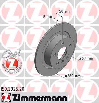 гальмівний диск ZIMMERMANN 150.2925.20