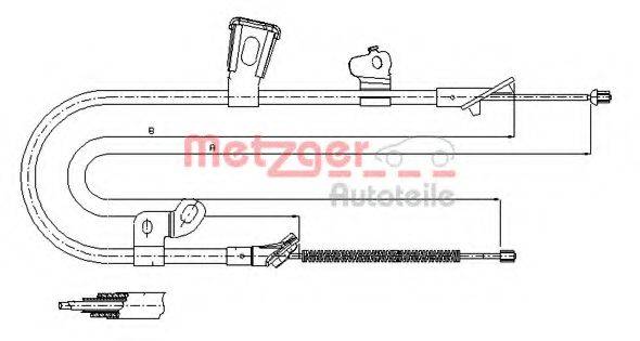 Трос, стоянкова гальмівна система METZGER 17.1078